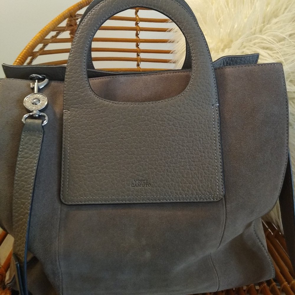 Vince Camuto Genuine Leather Handbag in Taupe